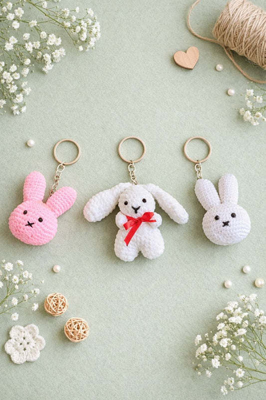 Handmade Crochet Keychain – Gift Set of 3