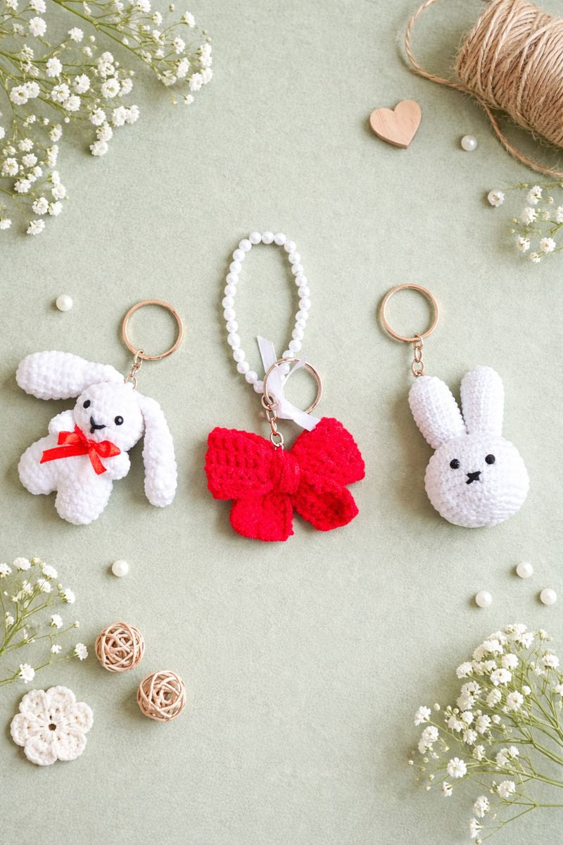 Handmade Crochet Keychain – Gift Set of 3