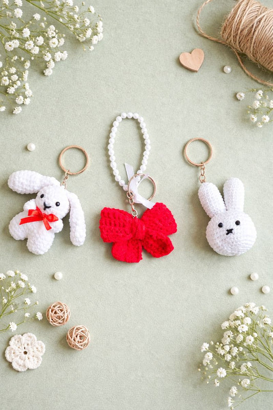 Handmade Crochet Keychain – Gift Set of 3